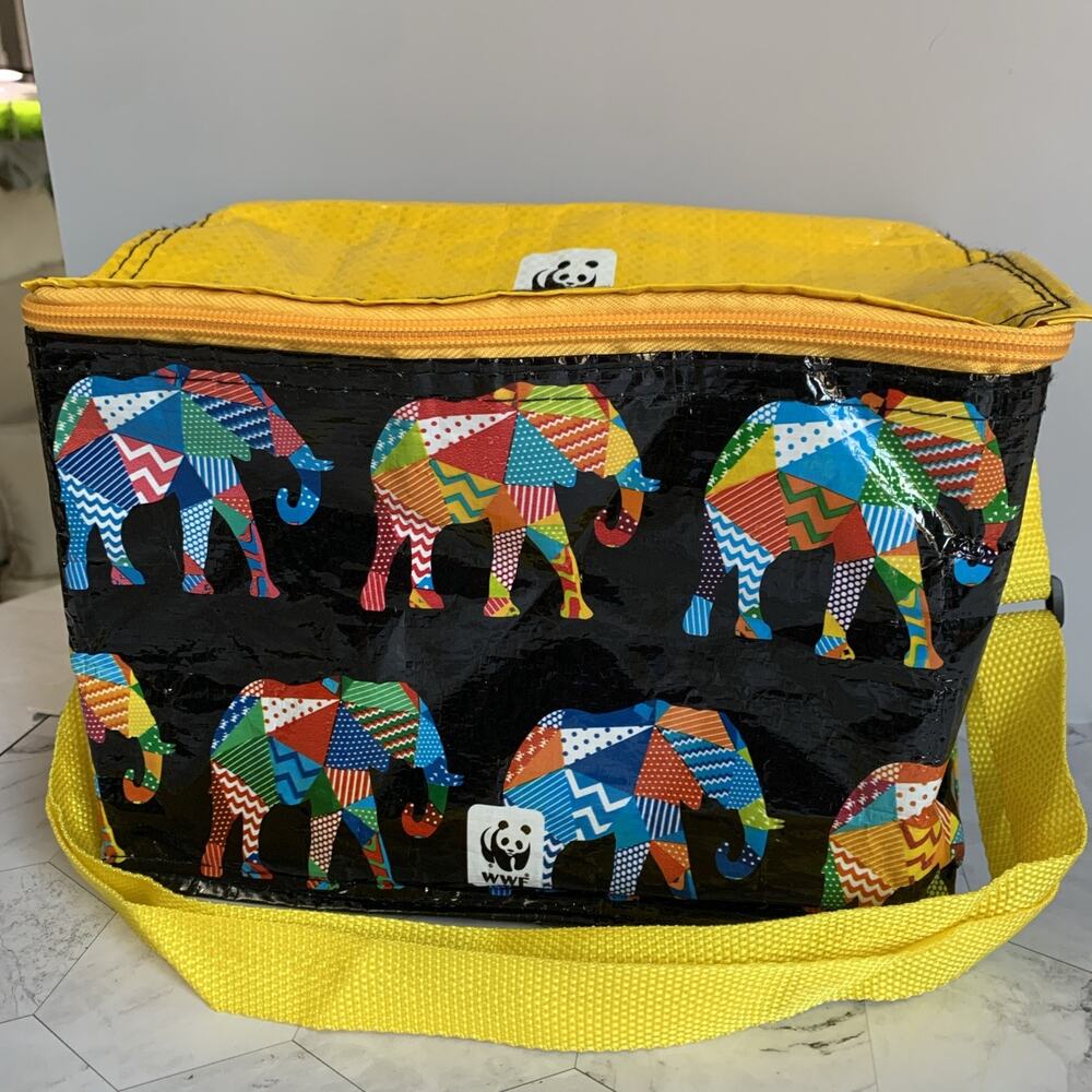 WWF Insulated Cooler Bag elephants Adjustable Strap